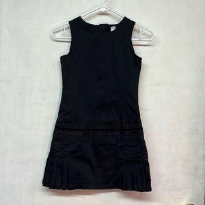 Girls size 8 black pleated cotton dress